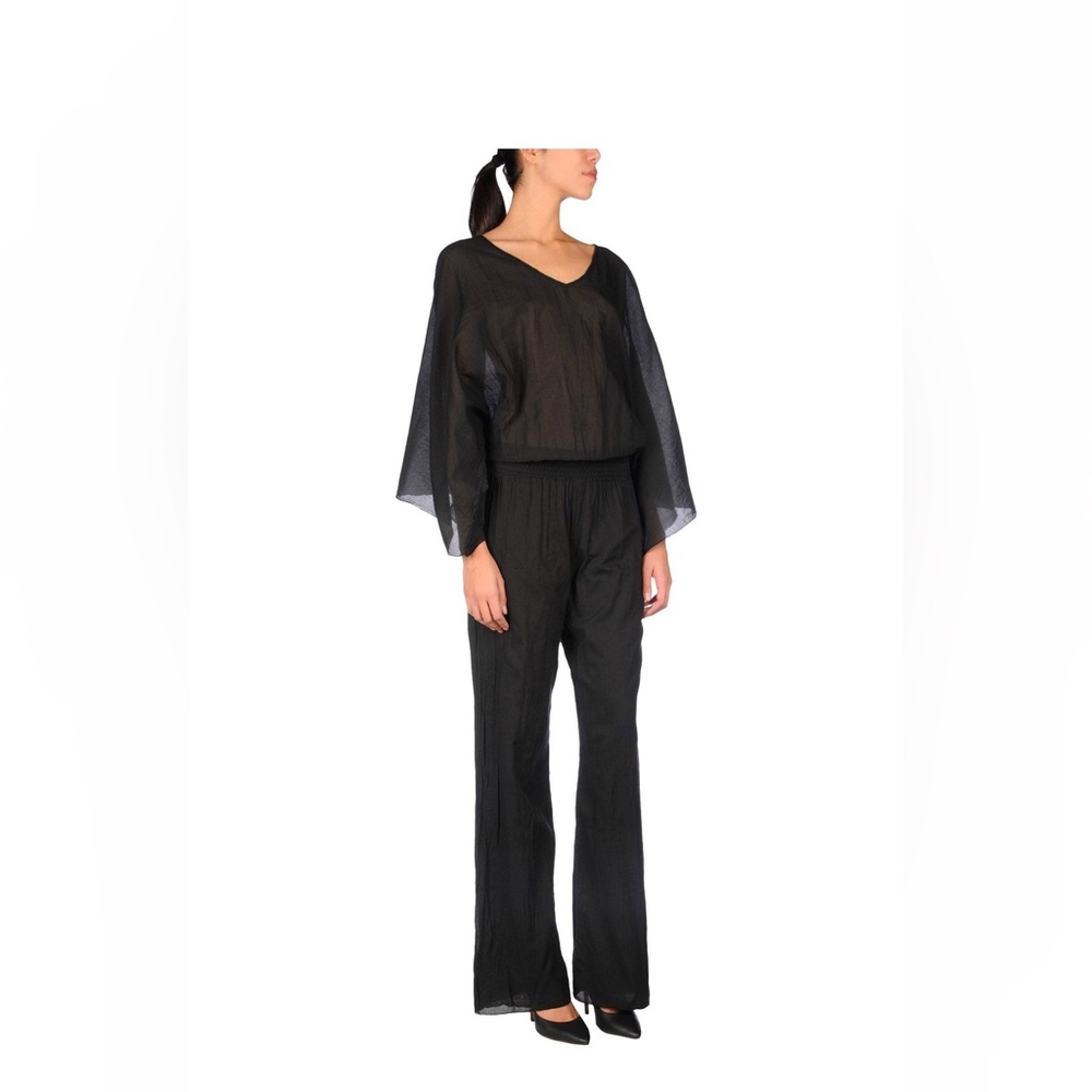 Italian Design European Culture Brand Cotton Elegant Black Women's Jumpsuit
